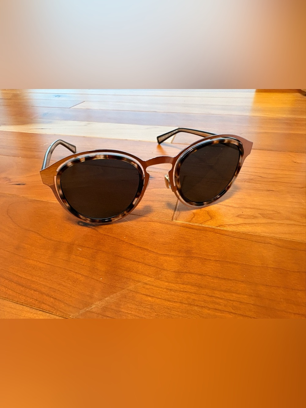 Dior Tortoiseshell Round Sunglasses with Brown Lenses